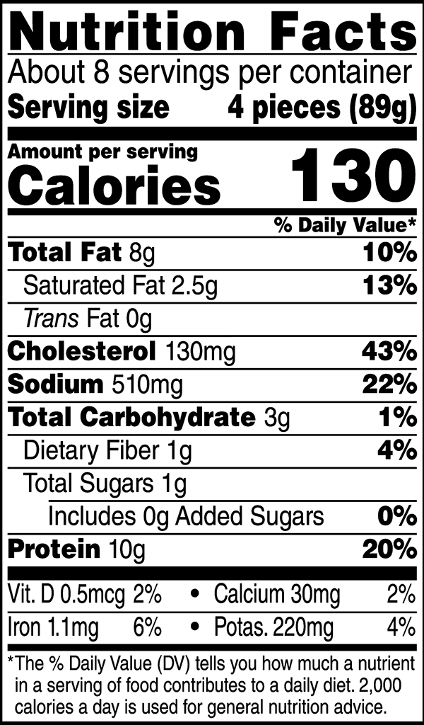 nutritional information for lahli morning protein bites in harvest flavor